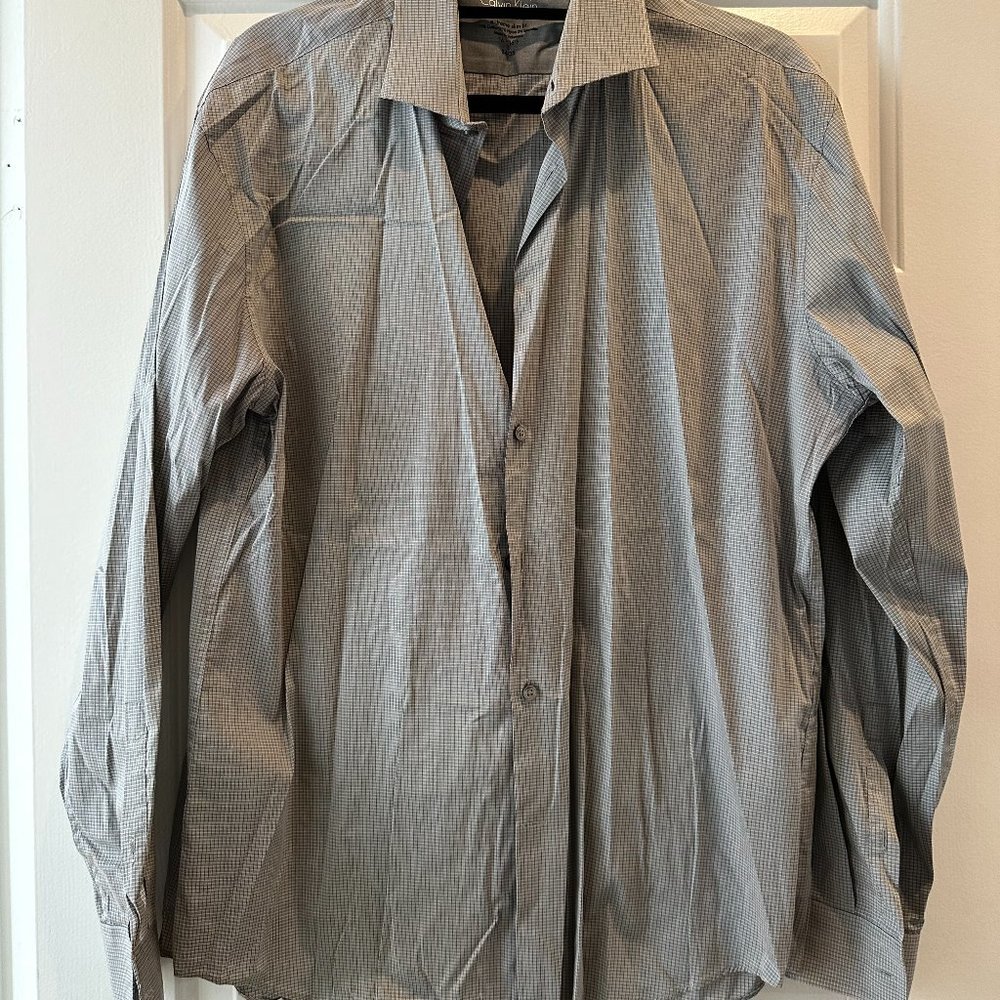 Calvin Klein Grey Extreme Slim Fit Button Shirt